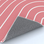 Minimal Arch XXIX Coral Pink Modern Geometric Lines Rug Gallery Image 4