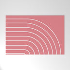 Minimal Arch XXIX Coral Pink Modern Geometric Lines Welcome Mat Gallery Image 1
