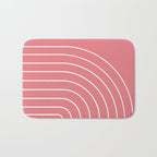 Minimal Arch XXIX Coral Pink Modern Geometric Lines Bath Mat Gallery Image 1