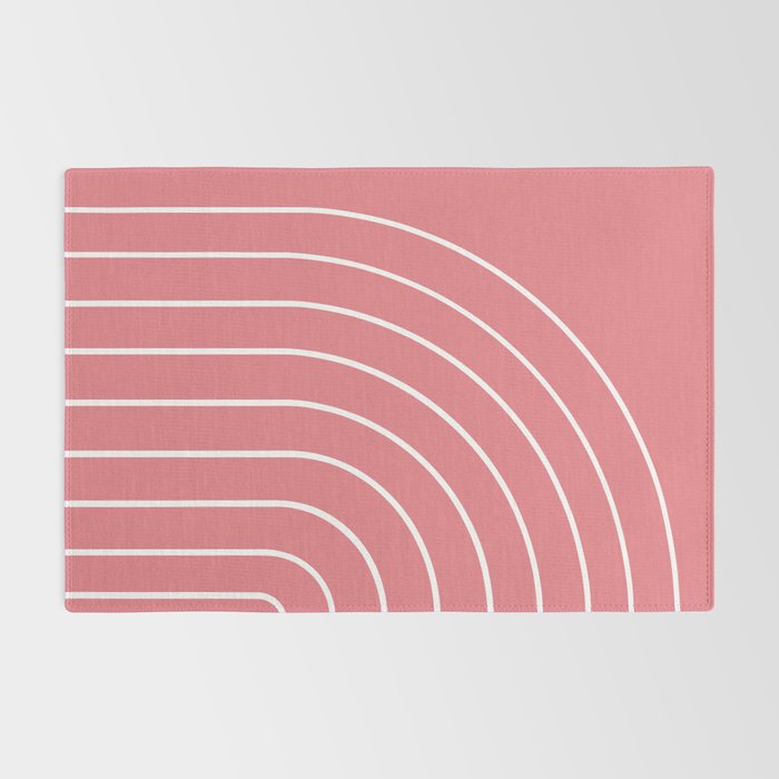Minimal Arch XXIX Coral Pink Modern Geometric Lines Rug Gallery Image 2