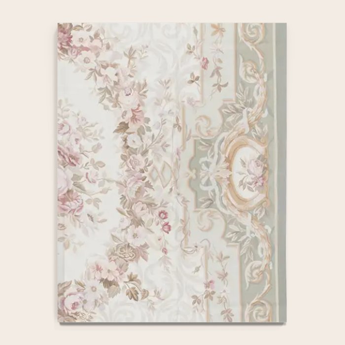 Antique French Aubusson Rose Sage Floral Notebook Gallery Image 4