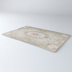 Antique French Aubusson Rose Sage Floral Rug Gallery Image 3