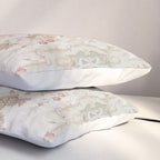 Antique French Aubusson Rose Sage Floral Pillow Sham Gallery Image 3