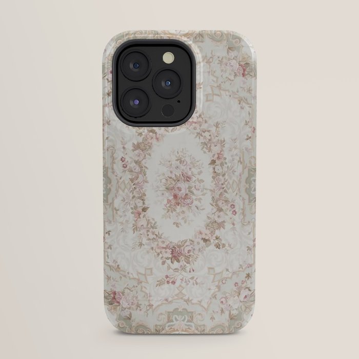 Antique French Aubusson Rose Sage Floral iPhone Case Gallery Image 23