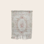 Antique French Aubusson Rose Sage Floral Wall Hanging Gallery Image 1