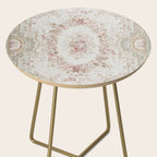Antique French Aubusson Rose Sage Floral Side Table Gallery Image 2
