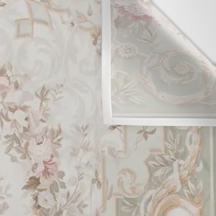 Antique French Aubusson Rose Sage Floral Wall Tapestry Gallery Image 3