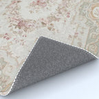 Antique French Aubusson Rose Sage Floral Rug Gallery Image 4