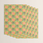 Checkered Citrus Fruit in Sage & Orange Wrapping Paper Gallery Image 3
