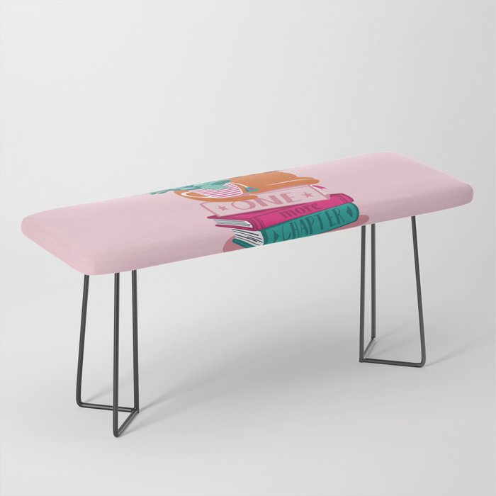 One more chapter // pastel pink background orange tabby cat striped mug with plants fuchsia pink and green books  Bench Gallery Image 1