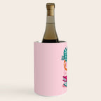 One more chapter // pastel pink background orange tabby cat striped mug with plants fuchsia pink and green books  Wine Chiller Gallery Image 2
