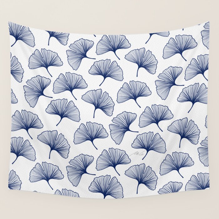 Ginkgo Leafs Pattern_42 Wall Tapestry Gallery Image 4