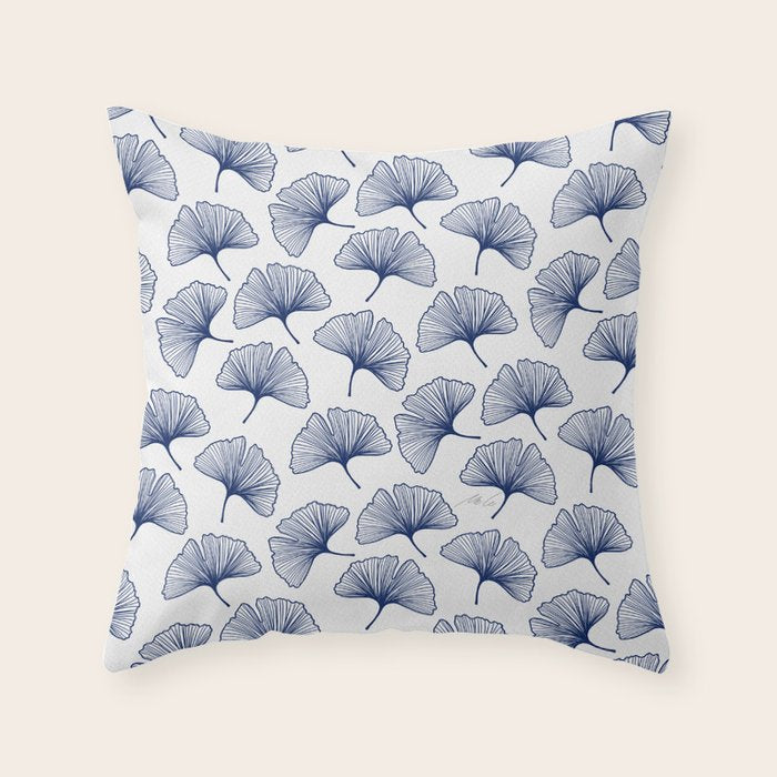 Ginkgo Leafs Pattern_42 Throw Pillow Gallery Image 1
