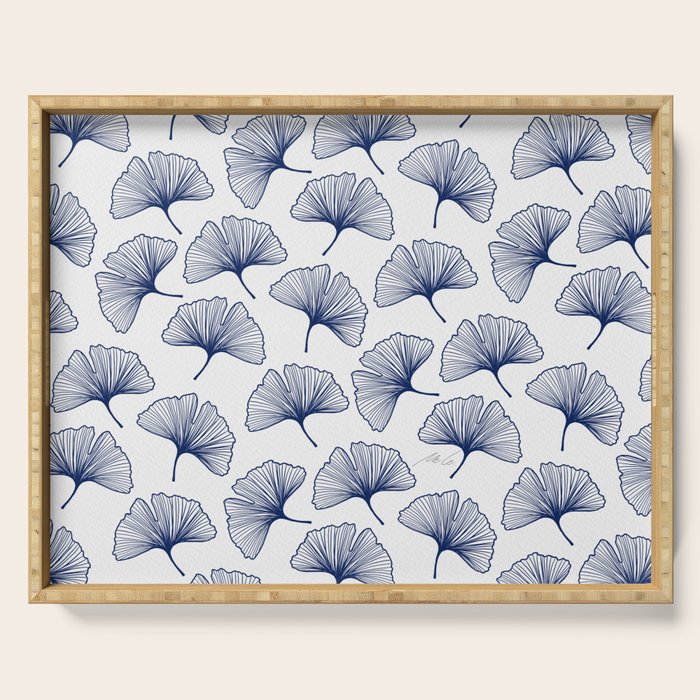Ginkgo Leafs Pattern_42 Serving Tray Gallery Image 1