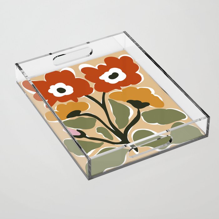 big blooming matisse flower  Acrylic Tray Gallery Image 1
