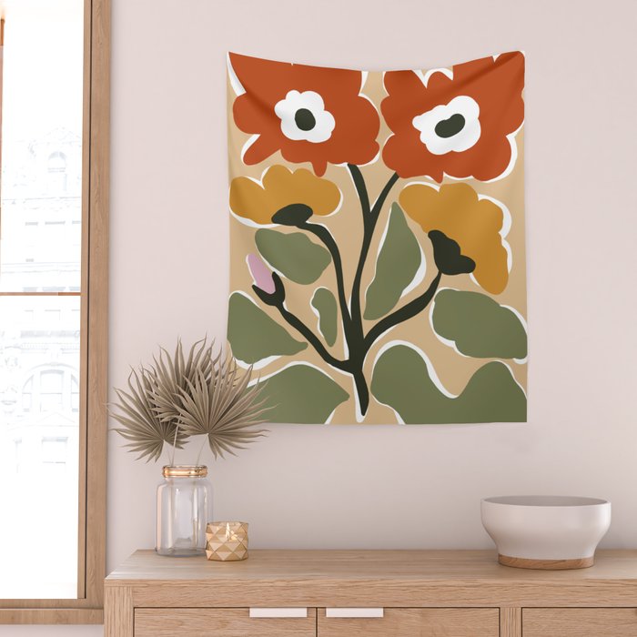 big blooming matisse flower  Wall Tapestry Gallery Image 2