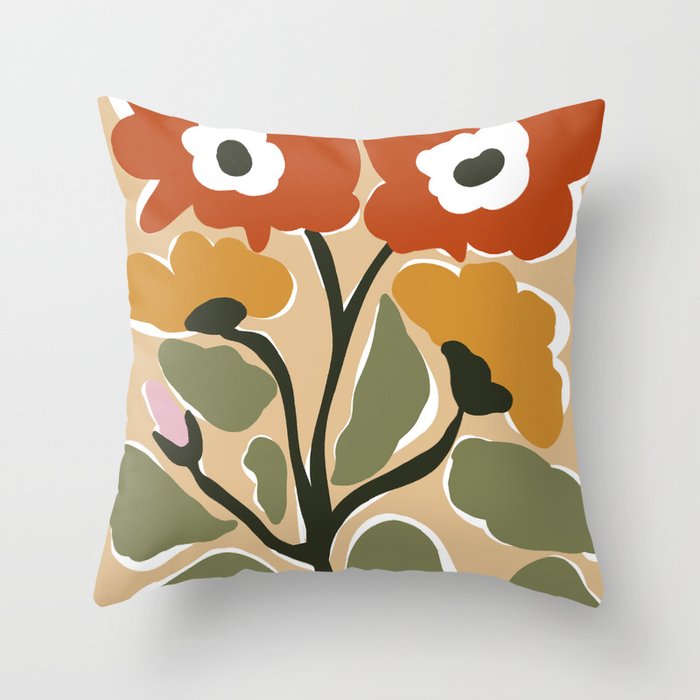 big blooming matisse flower  Throw Pillow Gallery Image 1