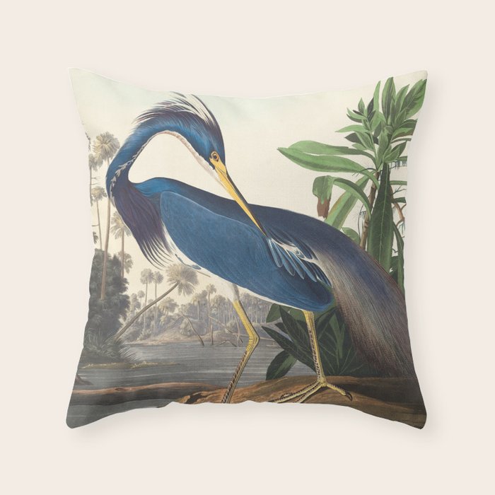 Louisiana Heron, Robert Havell after John James Audubon Throw Pillow Gallery Image 1