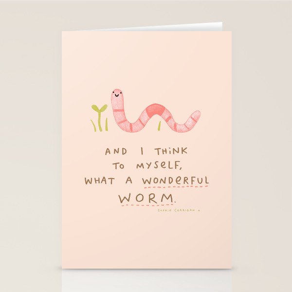 Wonderful Worm Stationery Card Gallery Image 2