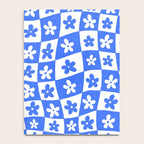 Retro Blue Daisy Checkerboard  Notebook Gallery Image 4