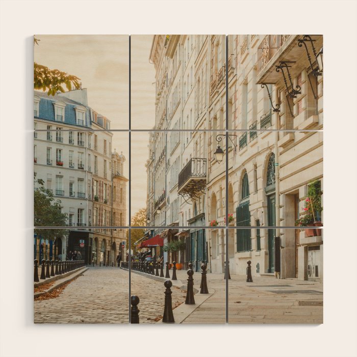 Paris at Dusk Wood Wall Art Gallery Image 1
