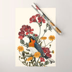 Little Bird and Flowers Wrapping Paper Gallery Image 1