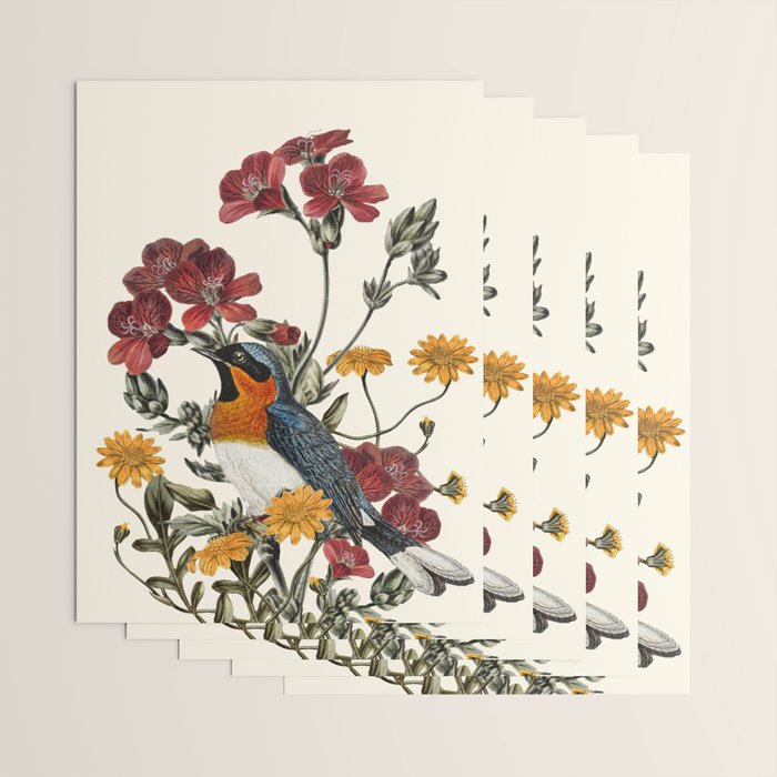 Little Bird and Flowers Wrapping Paper Gallery Image 3