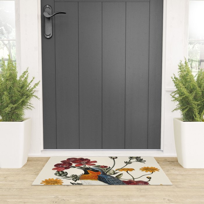 Little Bird and Flowers Welcome Mat Gallery Image 3