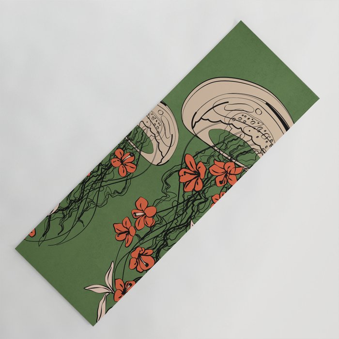 Floral Jellyfishes 2 Yoga Mat Gallery Image 1