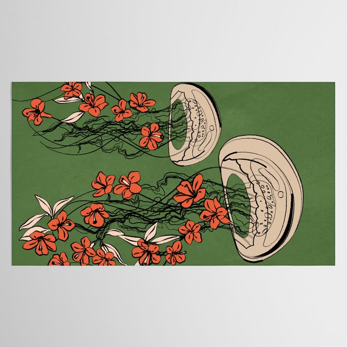 Floral Jellyfishes 2 Tablecloth Gallery Image 2