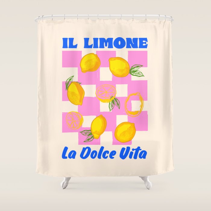Il Limone La Dolce Vita Retro Shower Curtain Gallery Image 1
