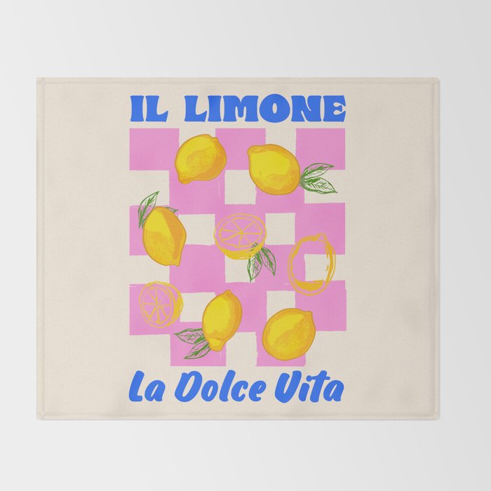 Il Limone La Dolce Vita Retro Throw Blanket Gallery Image 2