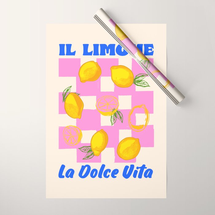 Il Limone La Dolce Vita Retro Wrapping Paper Gallery Image 1