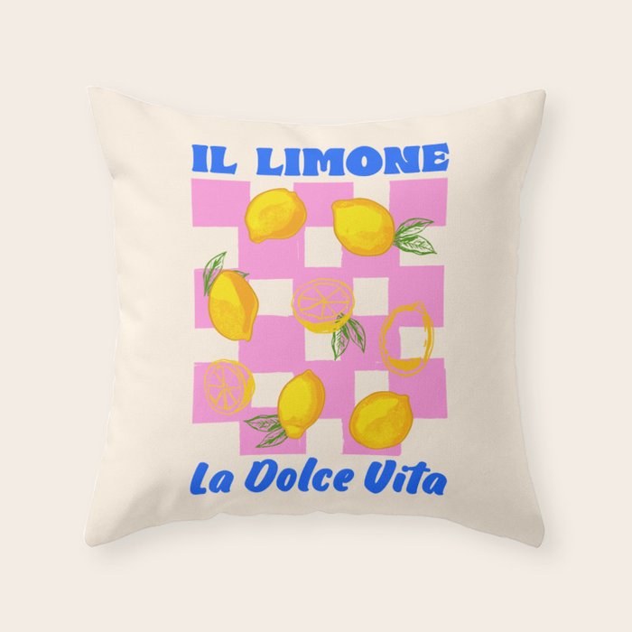 Il Limone La Dolce Vita Retro Throw Pillow Gallery Image 6