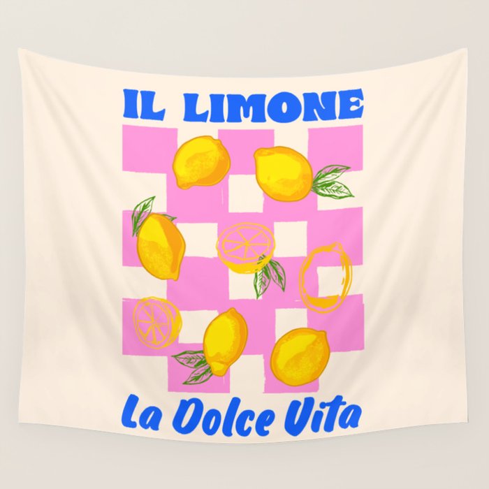 Il Limone La Dolce Vita Retro Wall Tapestry Gallery Image 1