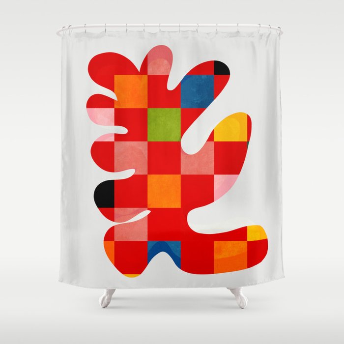 the clown - abstract minimal cut out Shower Curtain Gallery Image 1