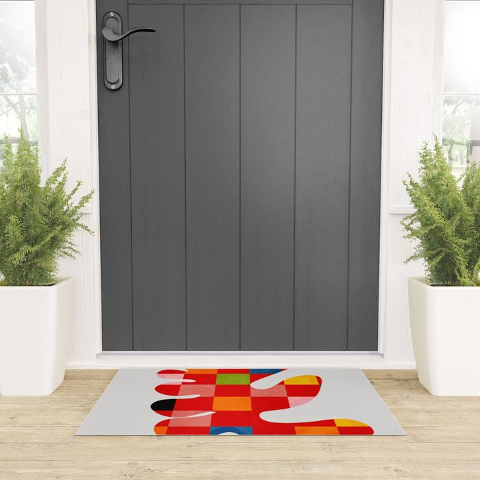 the clown - abstract minimal cut out Welcome Mat Gallery Image 3