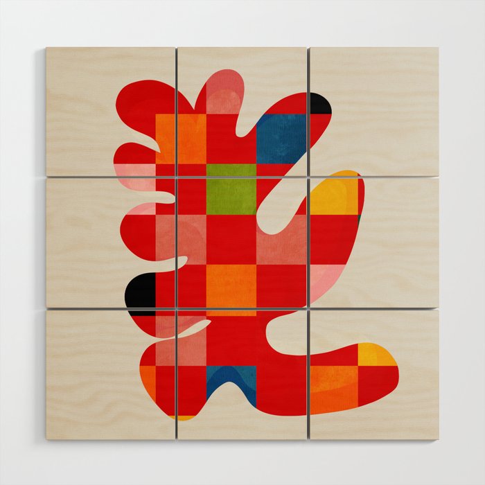 the clown - abstract minimal cut out Wood Wall Art Gallery Image 1