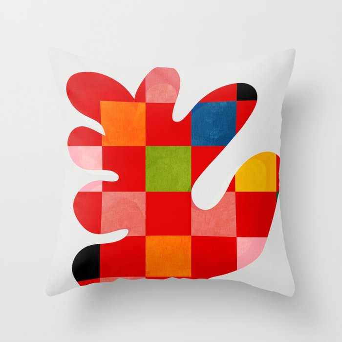 the clown - abstract minimal cut out Throw Pillow Gallery Image 1