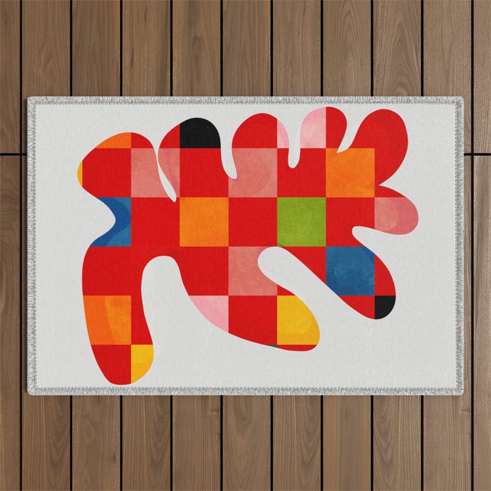 the clown - abstract minimal cut out Outdoor Rug Gallery Image 1