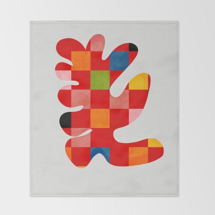 the clown - abstract minimal cut out Throw Blanket Gallery Image 2