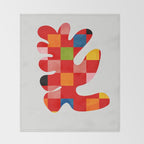the clown - abstract minimal cut out Throw Blanket Gallery Image 2