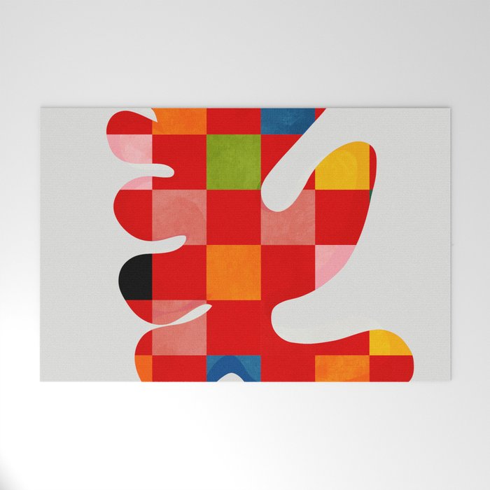 the clown - abstract minimal cut out Welcome Mat Gallery Image 1
