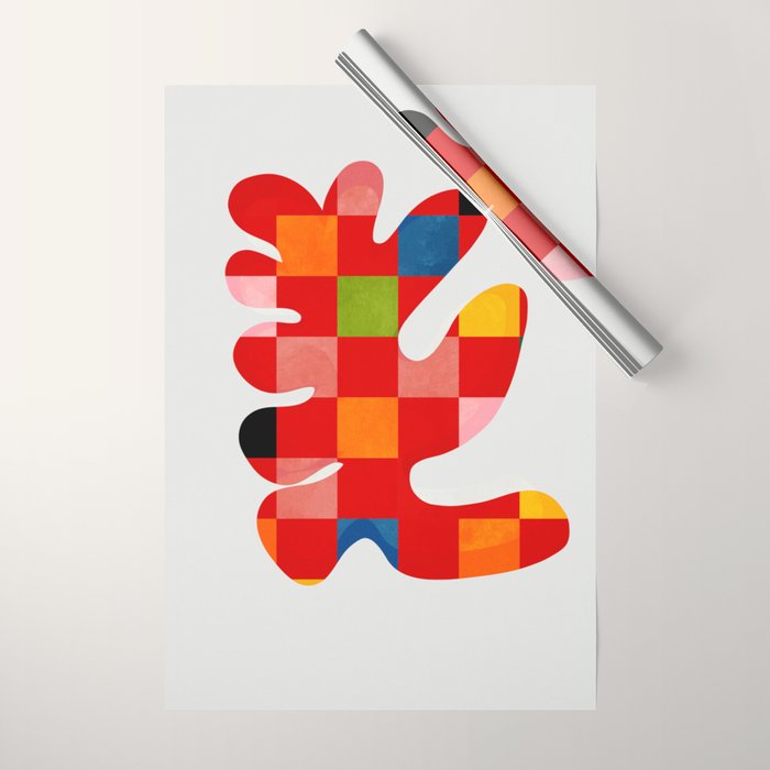 the clown - abstract minimal cut out Wrapping Paper Gallery Image 1