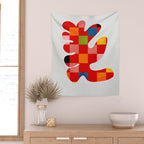 the clown - abstract minimal cut out Wall Tapestry Gallery Image 2