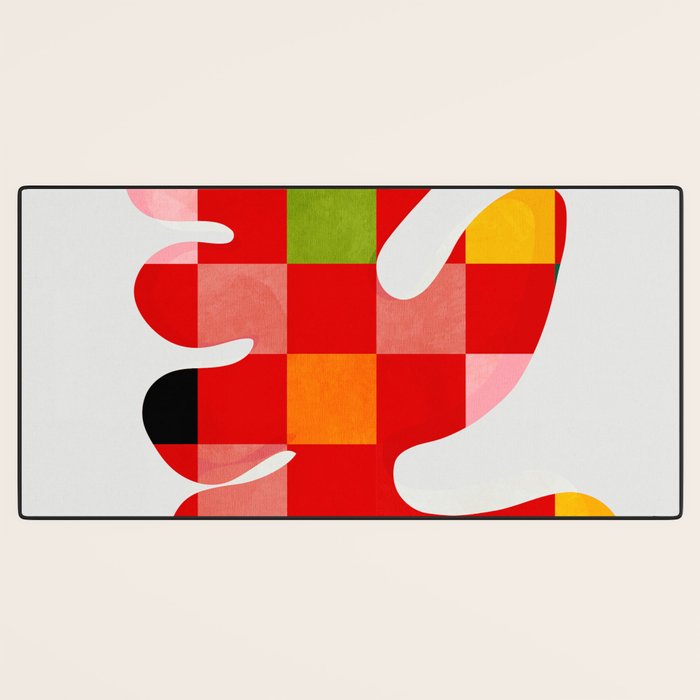 the clown - abstract minimal cut out Desk Mat Gallery Image 3
