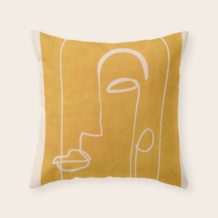 Abstract Face 33 Throw Pillow Gallery Image 1