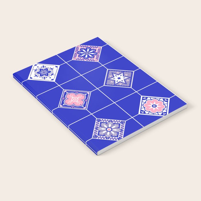 Talavera Mexican Tile - Pink & Periwinkle Palette Notebook Gallery Image 2