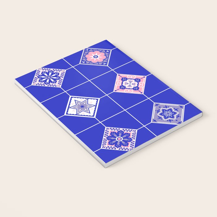 Talavera Mexican Tile - Pink & Periwinkle Palette Notebook Gallery Image 3