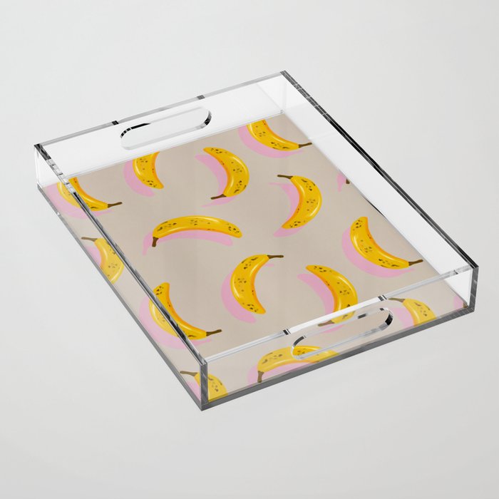 Banana Pattern - Pink Palette Acrylic Tray Gallery Image 1